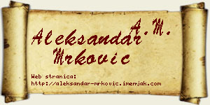 Aleksandar Mrković vizit kartica